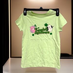 Green Squish mallows Cow Youth Short Sleeve T-shirt